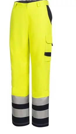 HB-Damen-Störlichtbogenschutz-Bundhose Kl.2, 7KA/ 4KA, 275 g/m², fluoreszierendgelb/ navy